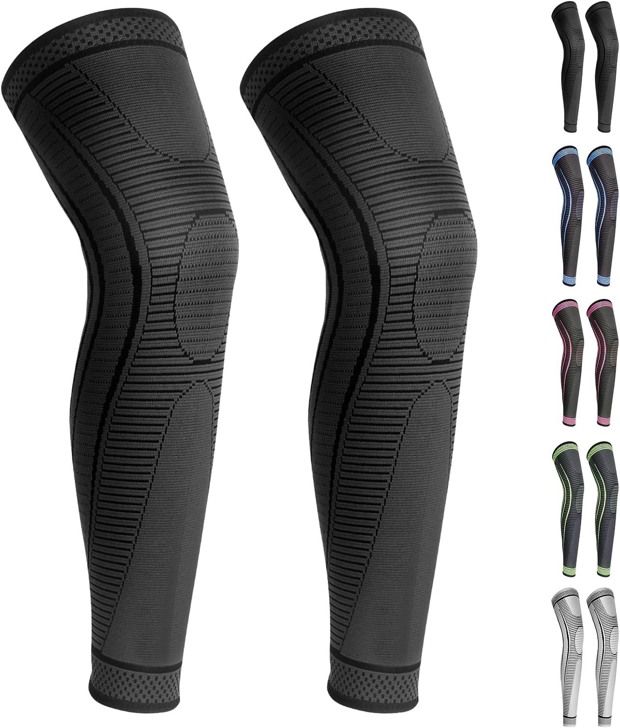 XX-Large Long Knee Compression Sleeves – 2 Pack with Efficient Blood Circulation