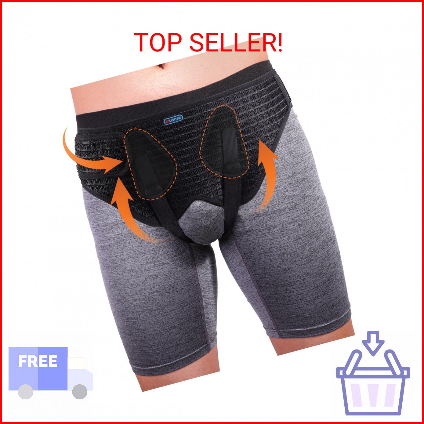 ENLUNTRA Hernia Belts for Men， Adjustable Inguinal Hernia Support Belt for Men &