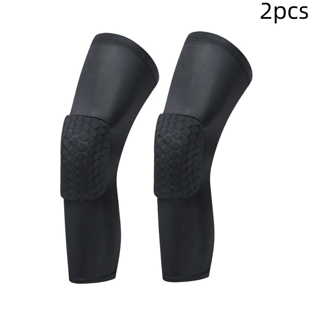 2pcs Compression Long Sleeve Support Leg Knee Pad Brace Sport Pain Guard Size L