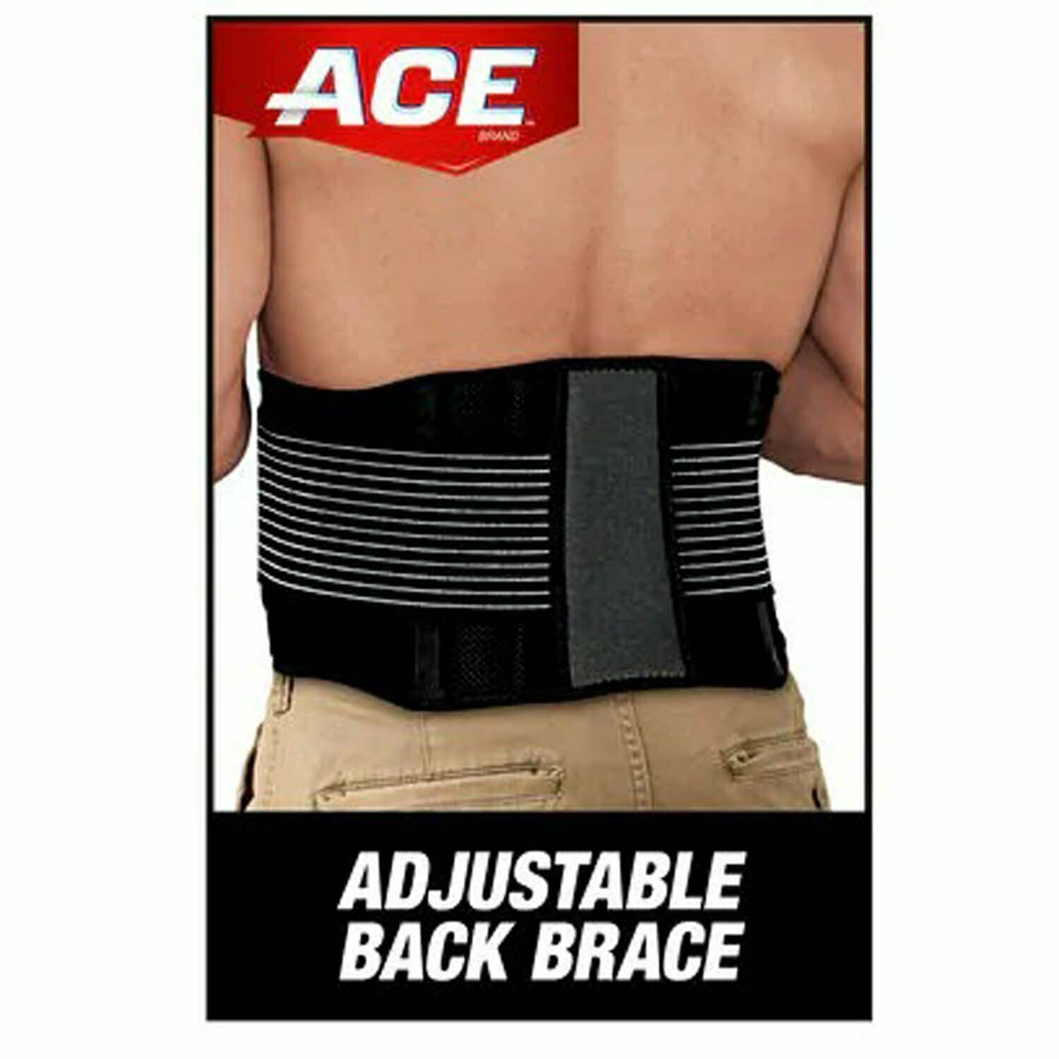 3M Ace Adjustable Back Brace Lightweight Lumbar Abdominal Support Moderate 1 Ct