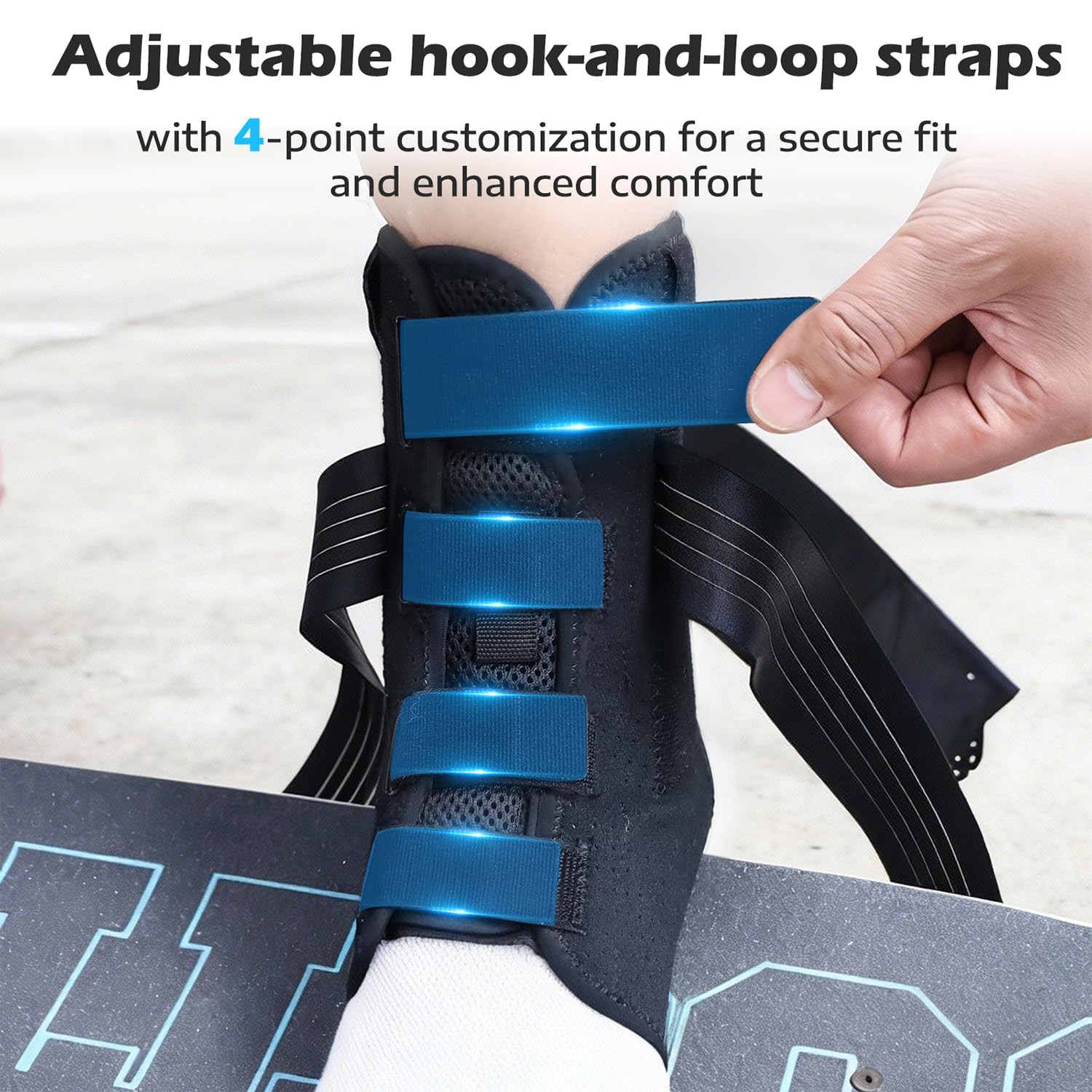 Ankle Brace for Sprained Ankle, 2 Removable Splints, Figure 8 Strap