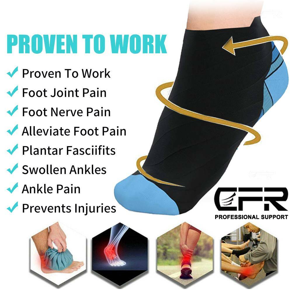Plantar Fasciitis Socks Ankle Compression Brace Arch Support Joint Heel Running@