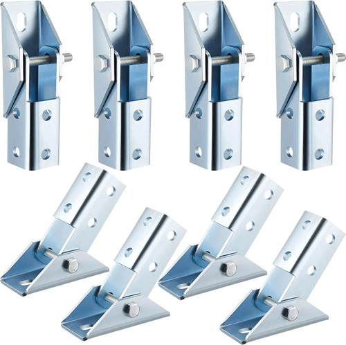 Set Of 8 Adjustable Brace Fittings, Fit For 1/2″ Bolt In 1-5/8″ Strut Channel
