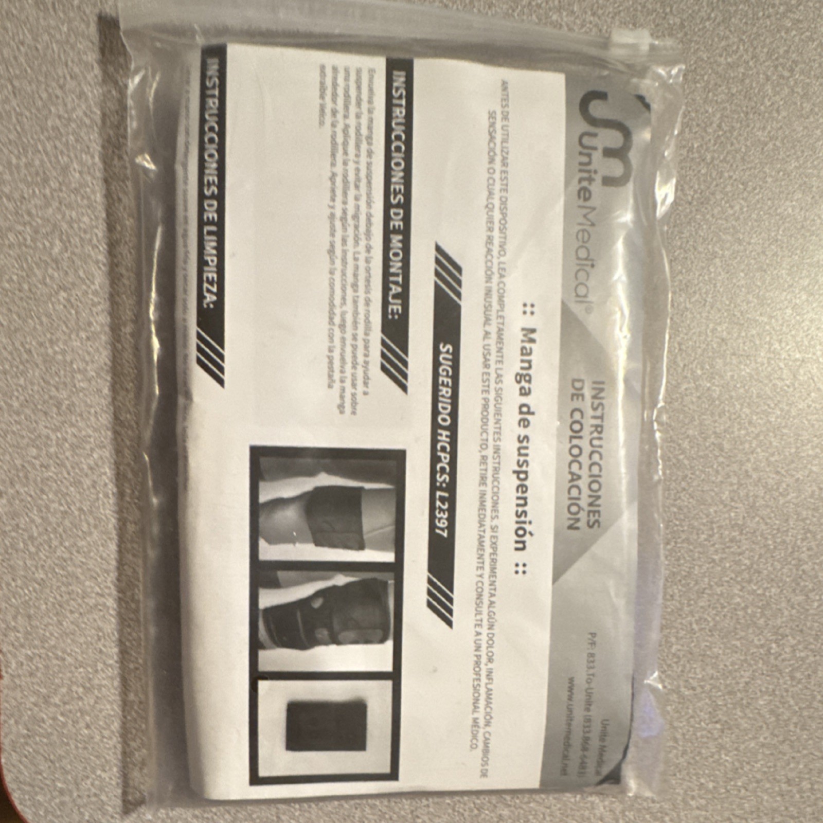 Unite Medical Compression Sleeve Universal Size Black Model 552397 L2397