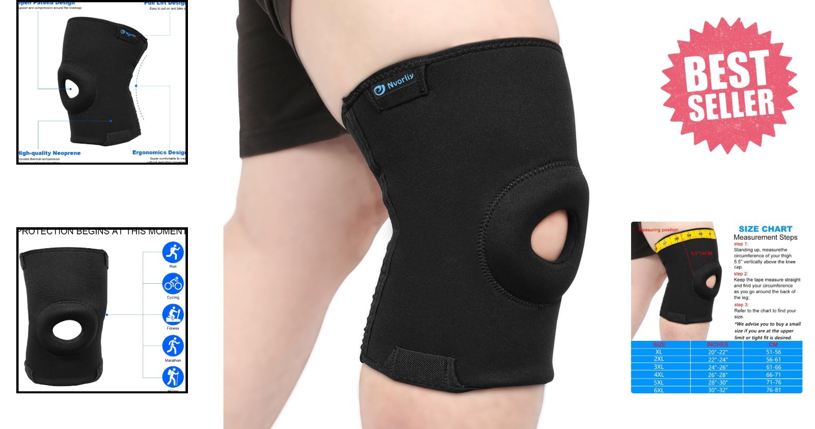 Lightweight Plus Size Knee Support Sleeve: Soft, Durable Comfort for All-Day Use