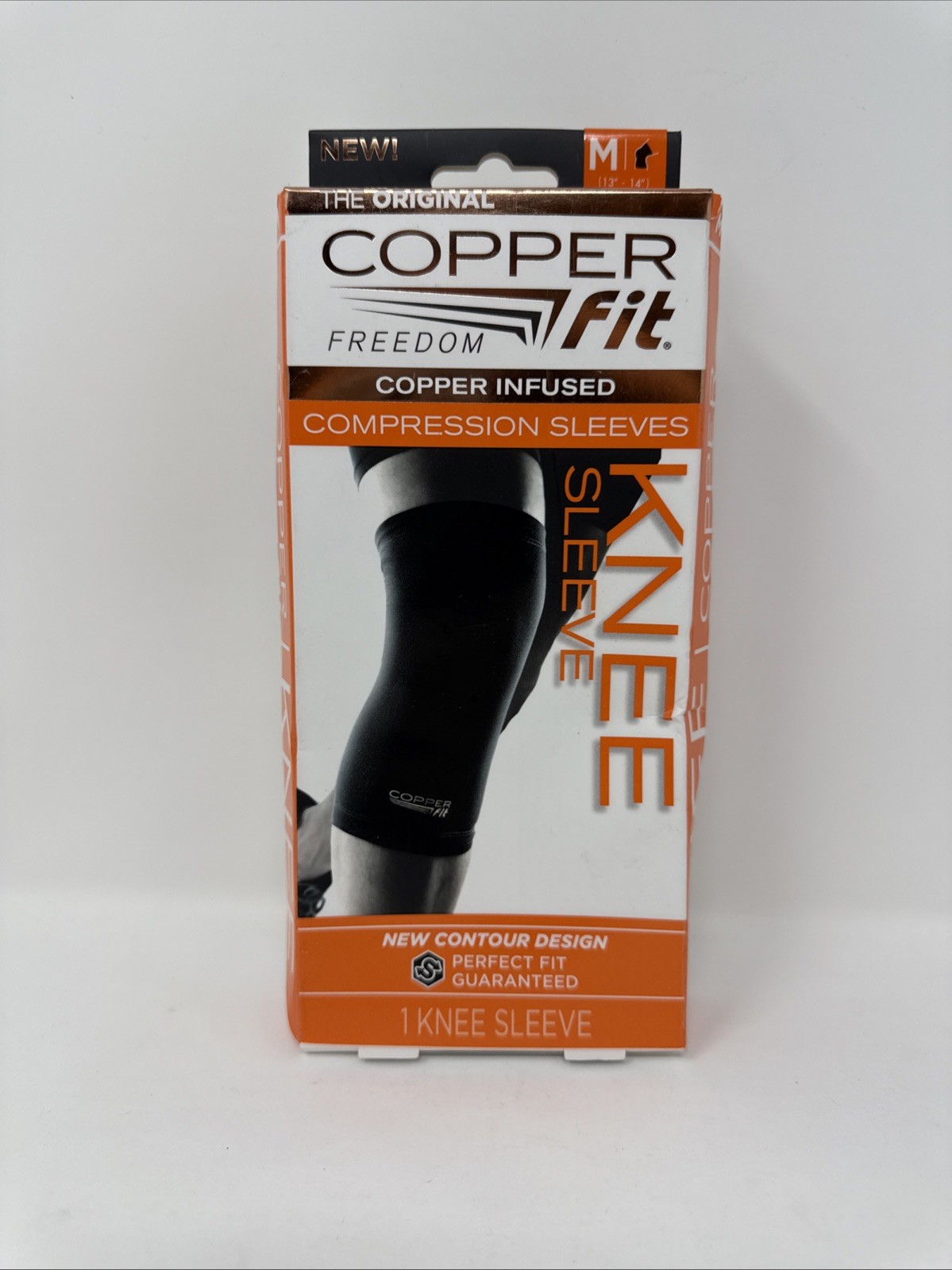 New Copper Fit Freedom Knee Compression Sleeve Unisex Size Medium Black Color