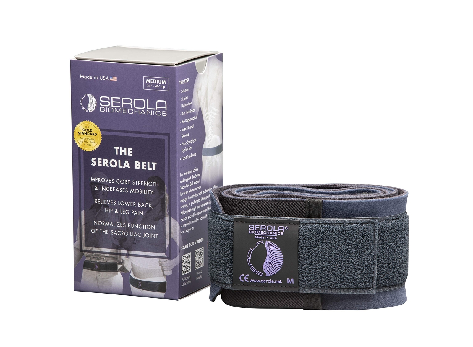 SEROLA Sacroiliac Belt, X-Large – Fits 46” to 52” Hip Measurem