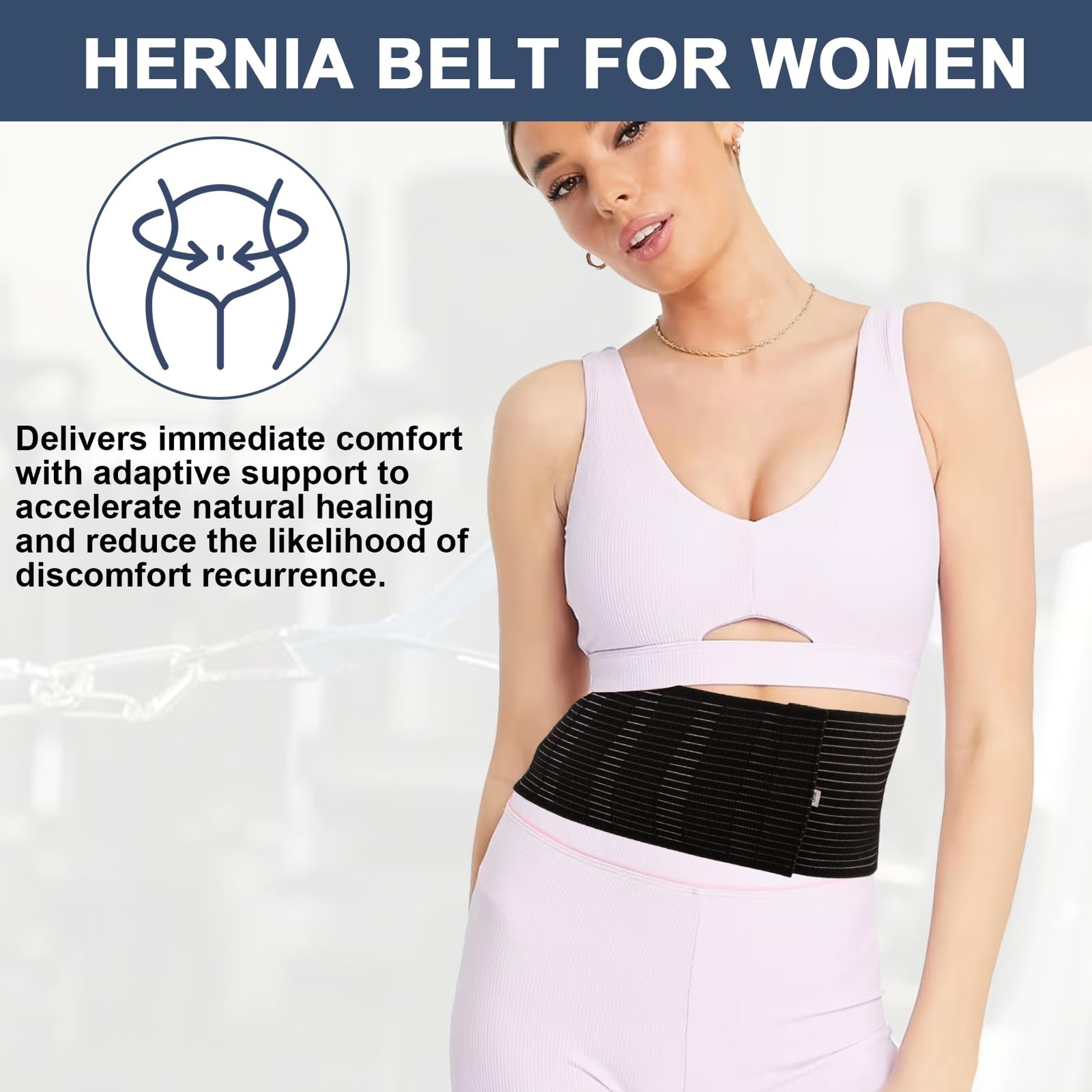 Umbilical Hernia Belt for Men & Women, Abdominal Support Binder with Hernia