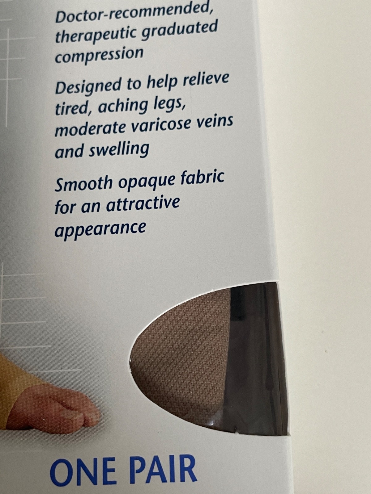 Beige Truform Leg Health Medical Compression Stockings Firm Open Toe,Small, New