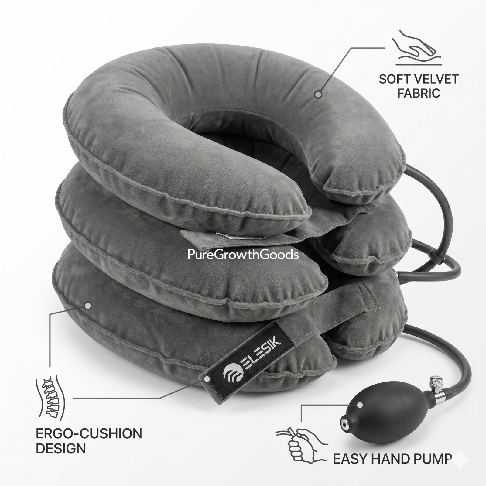 Neck Stretcher Cervical Traction Device Adjustable 3-Layer Neck Relaxer