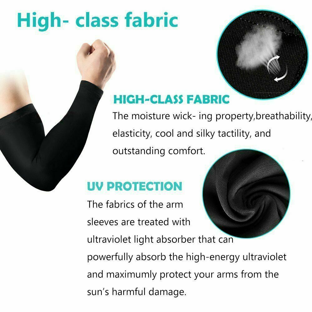 I Pair Womens Soft Fleece Lined Winter Compression Sleeves, Black, Large