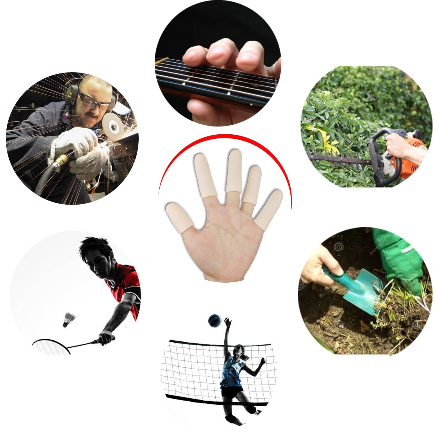 Gel Finger Cots, Finger Protector Support14 PCS NEW MATERIAL Finger Sleeves G…