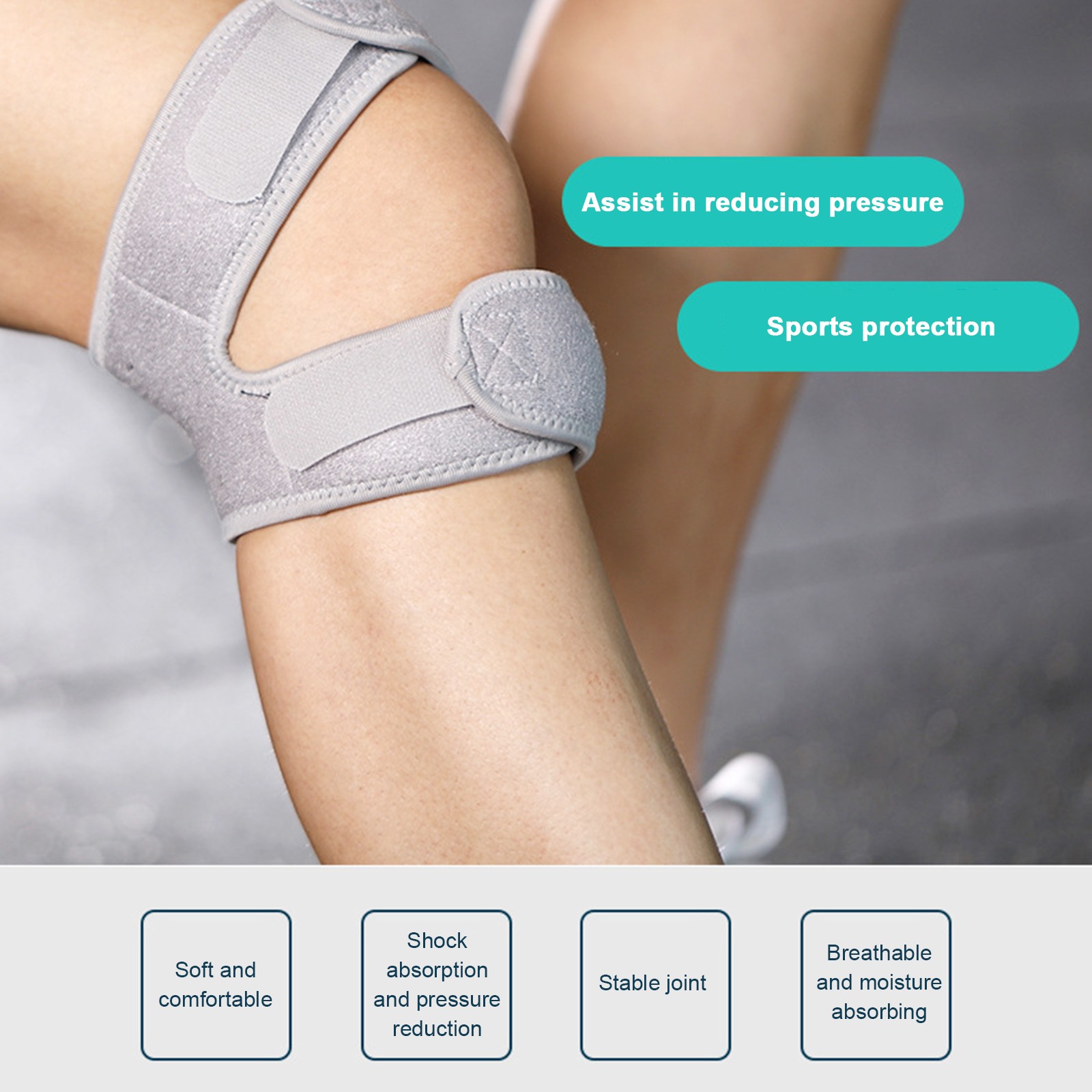 Silicone Patella Strap For Sports Pressure Relief Kneepad Shock Absorption FWIQ