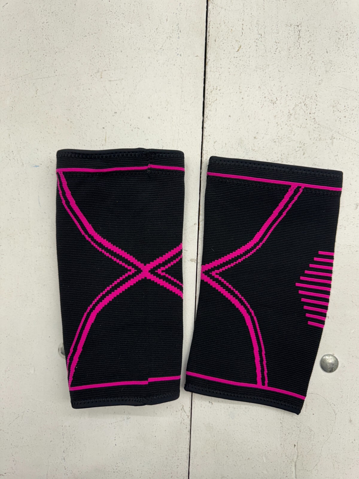 Phys Flex Black Pink Compression Knee Sleeves Adults Size Small