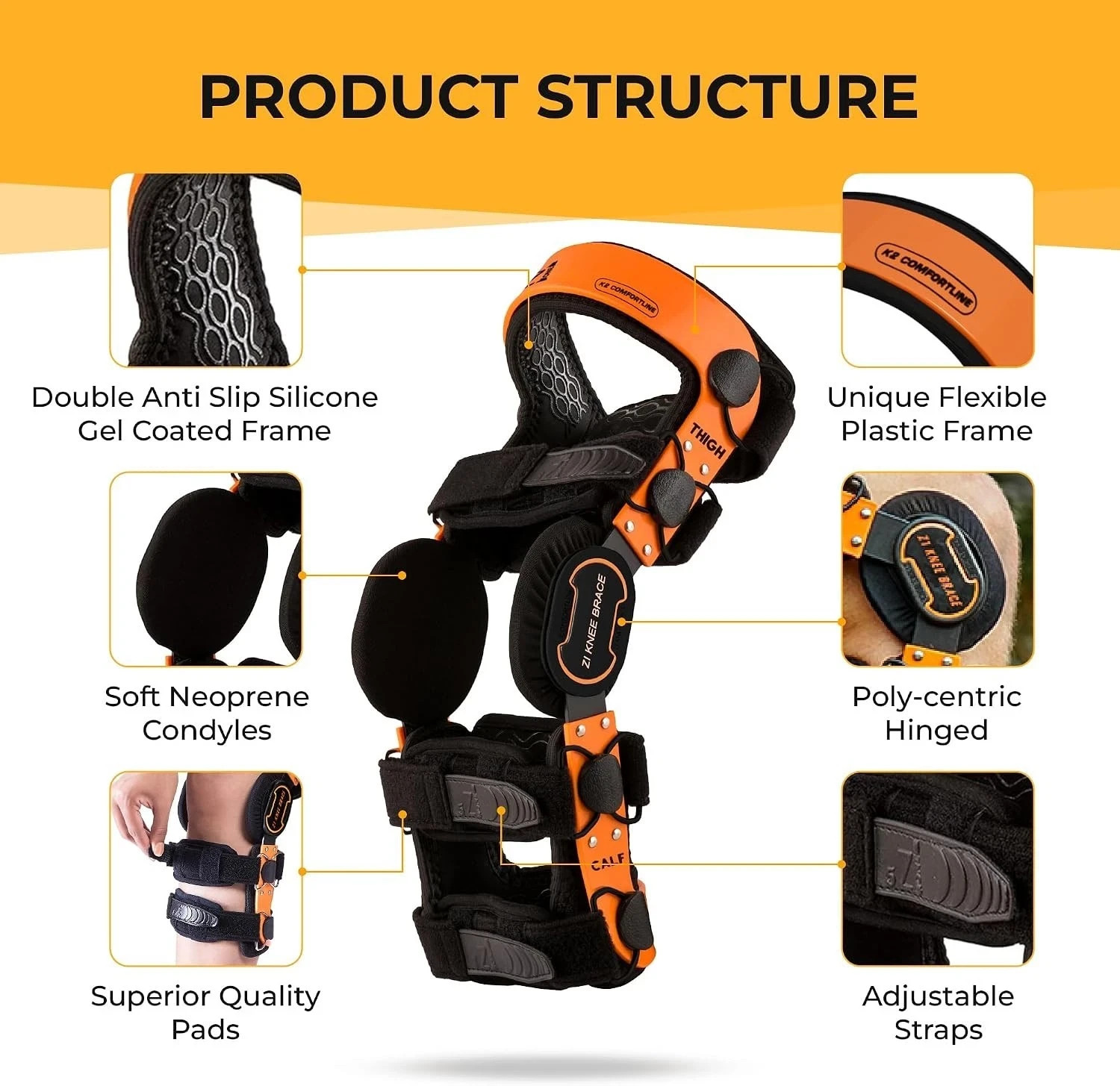 Z1 K2 Knee Brace for ACL Ligament Sports Injuries OA & Knee Pain for Men & Women