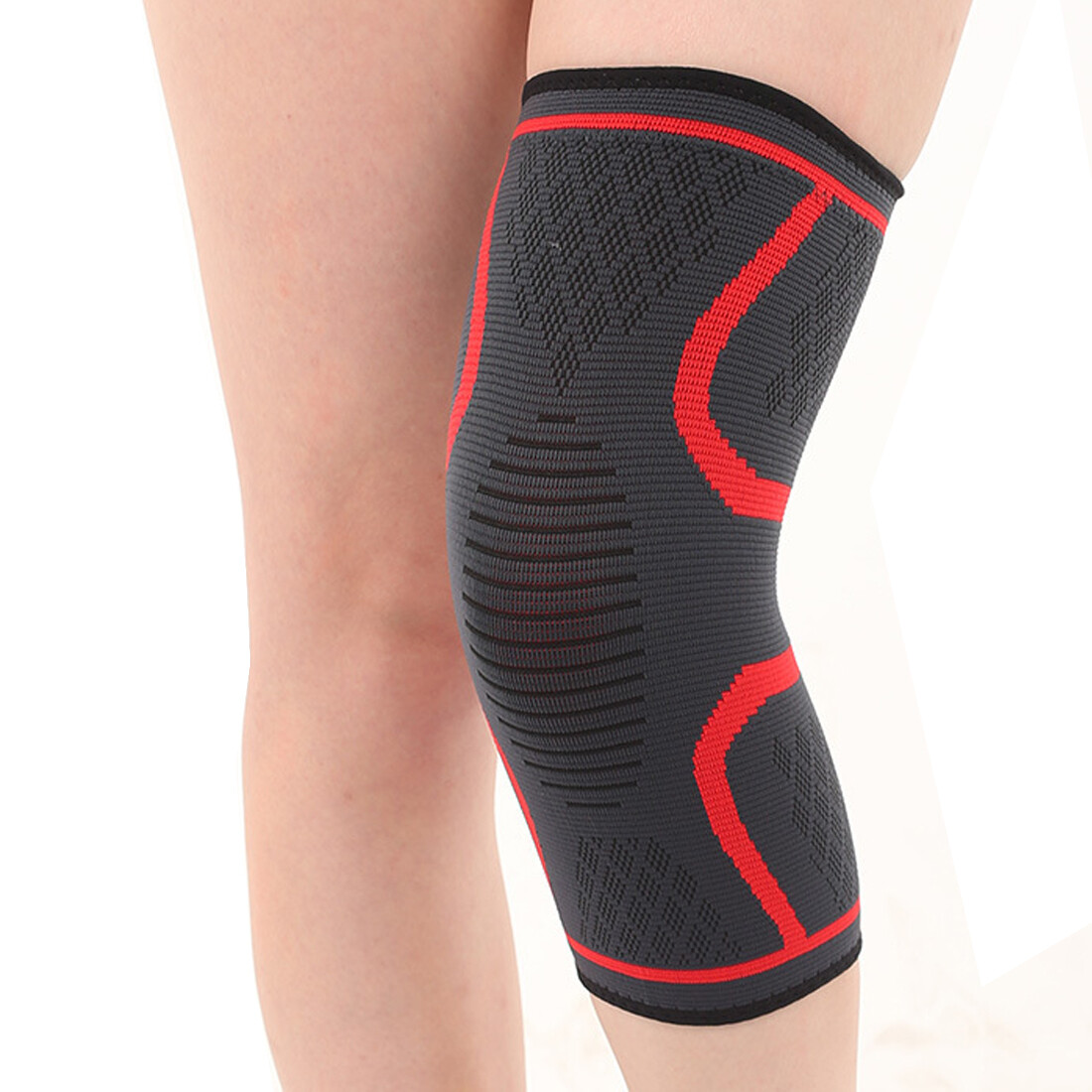 Red Knee Brace Knee Compression Sleeve for Running Joint Pain Relief Plus Size