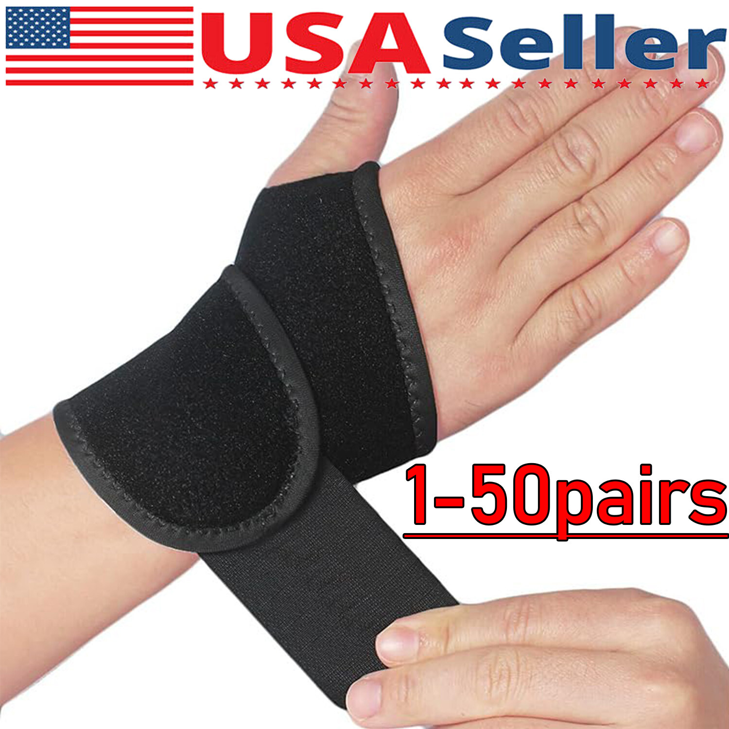 Wrist Brace Sports Band Wrap Adjustable Support Gym Strap Carpal Tunnel Bandage