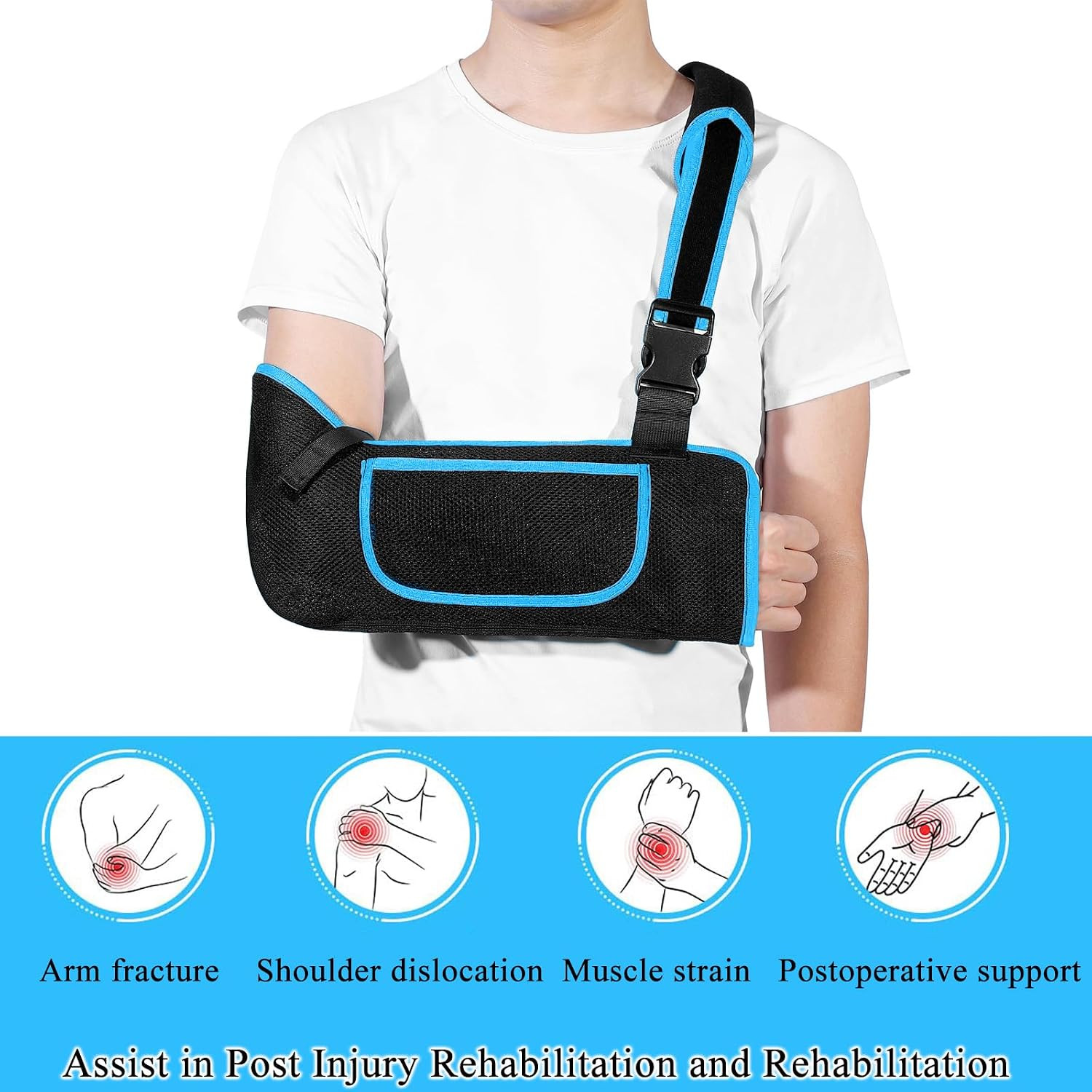 Medical Sling with Adjustable Shoulder Strap Breathable Arm Sling Shoulder Im…