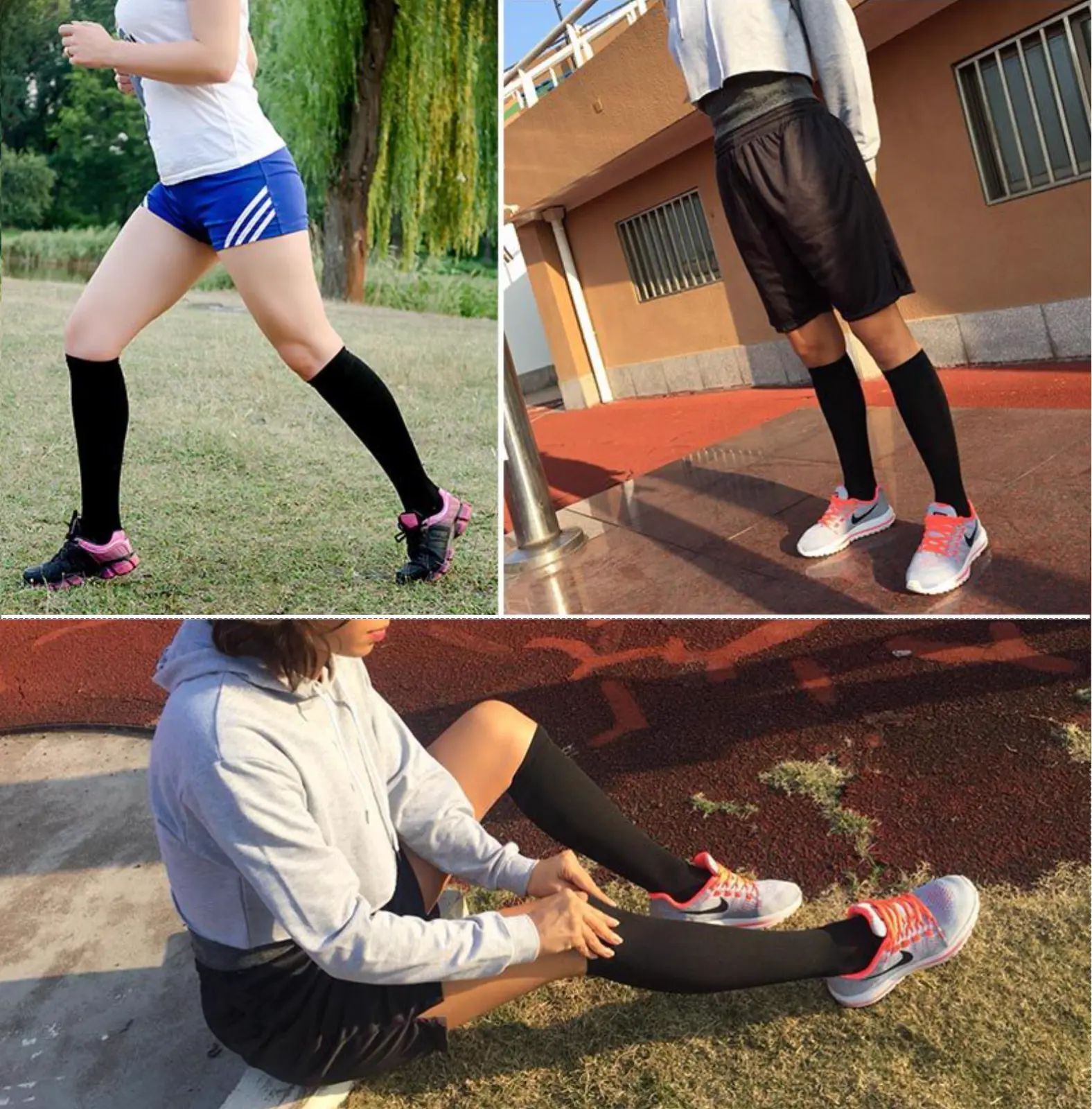3 Pairs Closed Toe Knee High Compression Socks 15-20mmHg for Women and Men Socks