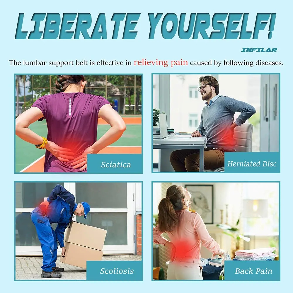 Double Pull Back Lumbar Support Belt Waist Orthopedic Corset Men Women Spine Dec