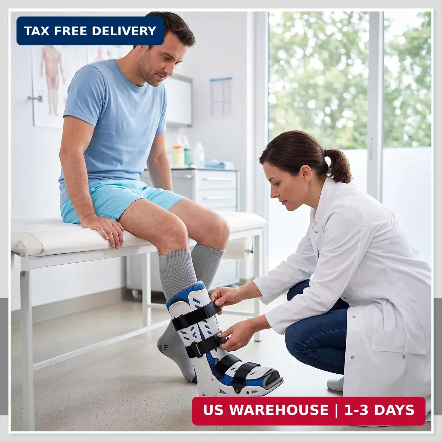 4 Pairs Walking Boot Socks Replacement Sock Liner for Orthopedic Walker Brace, T