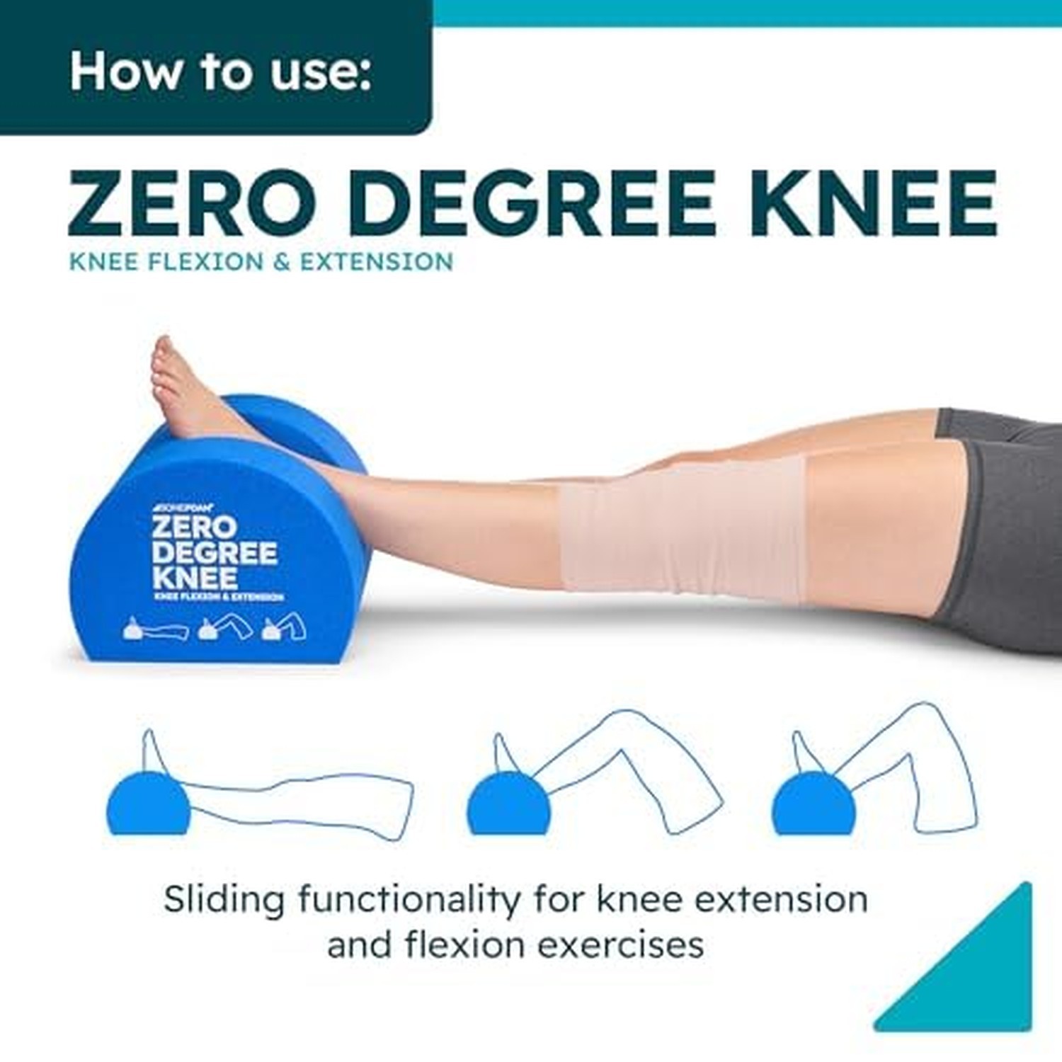 Zero Degree Knee Pillow – Surgery Knee Pillow – Knee Rehab – Foam Wedge – Phy…