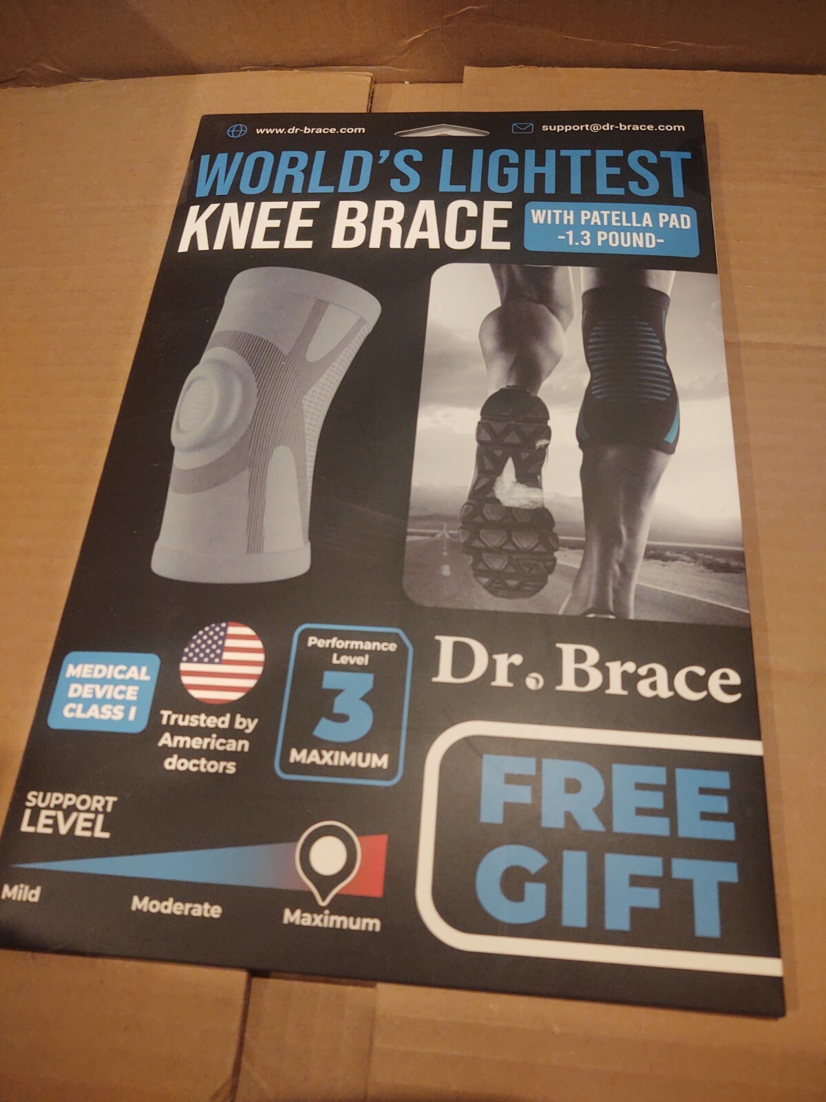 DR. BRACE ELITE Knee Brace – Medium Light Compression Sleeve – Patella Pluto