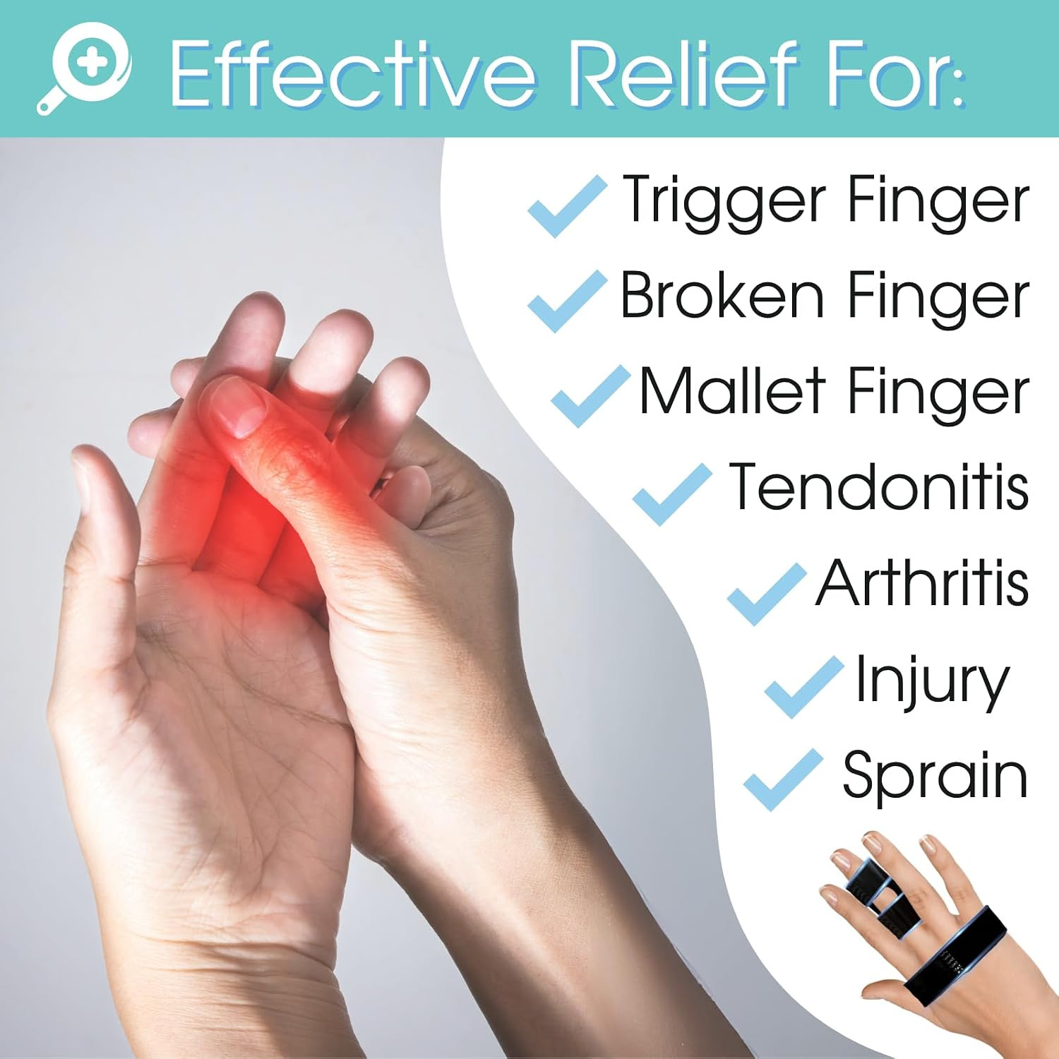 Trigger Finger Splint,Finger Brace,Broken Fingers Straightening,Pain Relief,A…