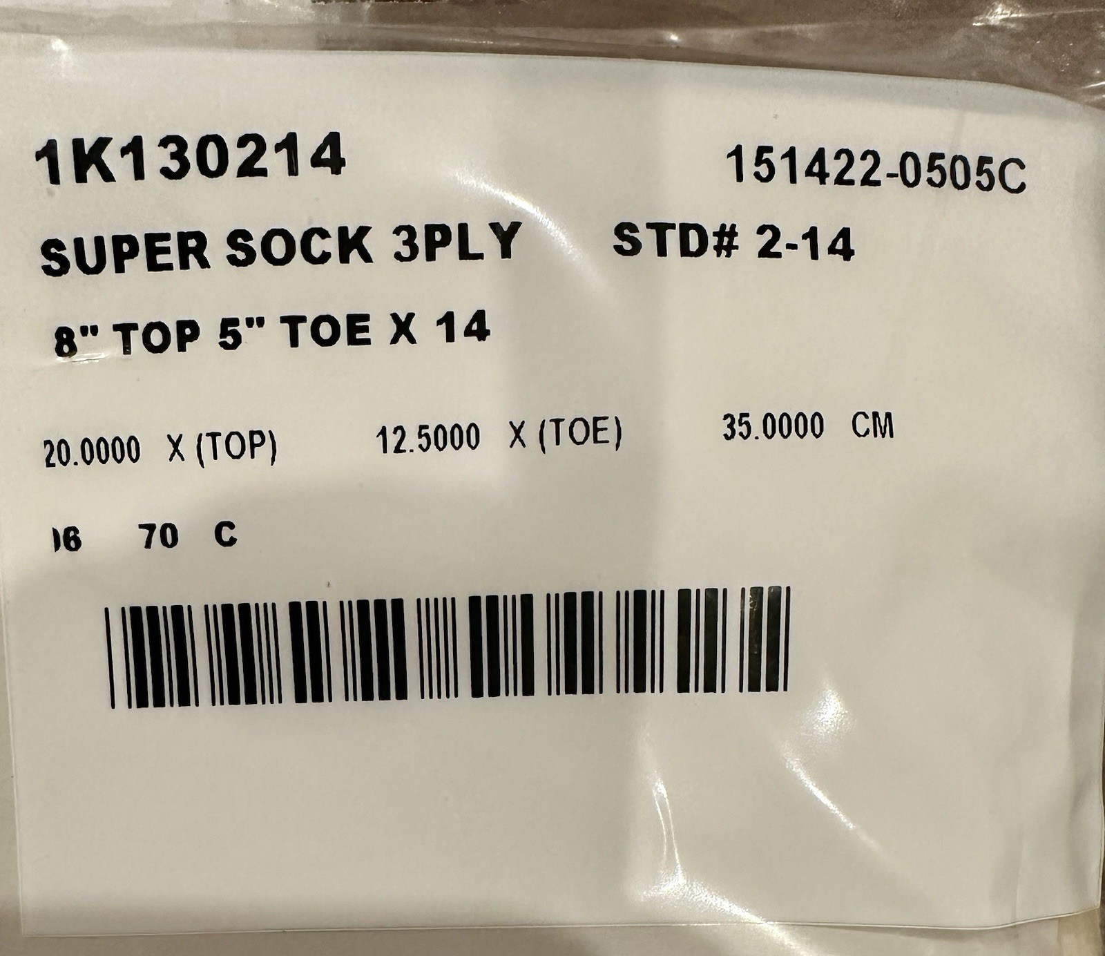 Knit-Rite Prosthetic Super Sock 100% Wool 3 PLY 8” Top 5” Toe x 14” 1K130214 X3