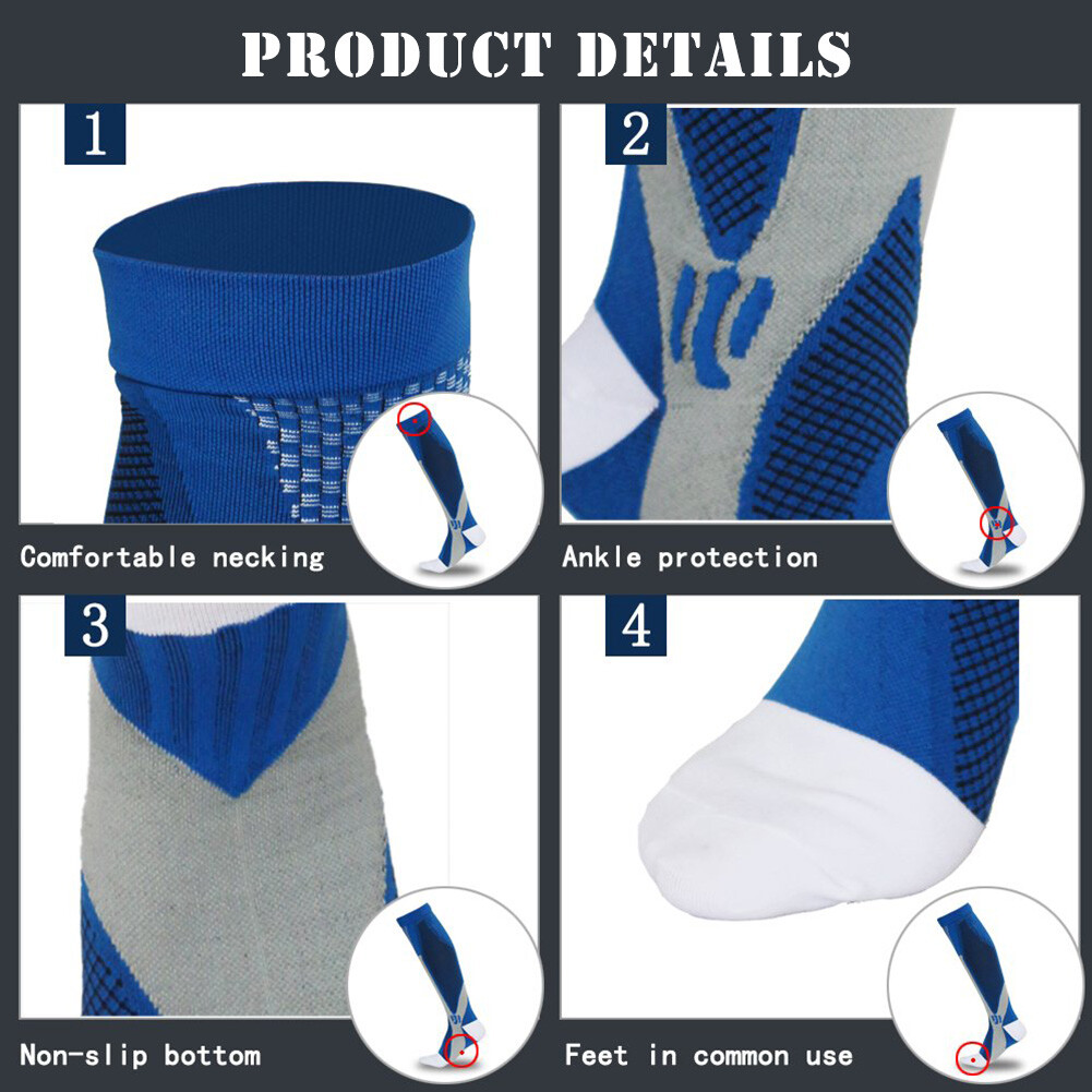 Top-Quality Compression Socks Reduce Fatigue, Soreness, Prevent Injuries S~XXL