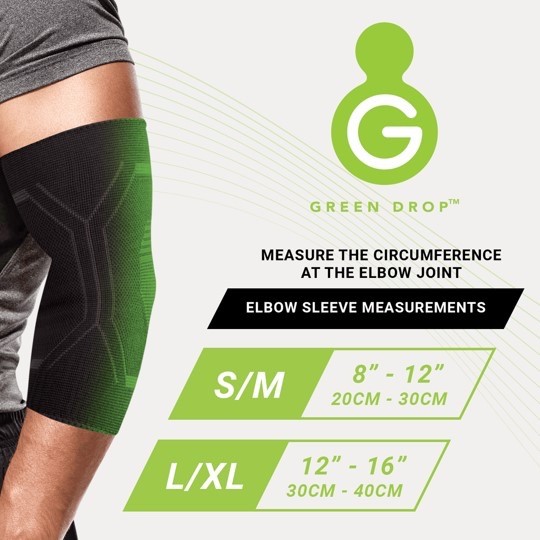 Green Drop Compression Pull-On Sleeve Elbow Support L/XL