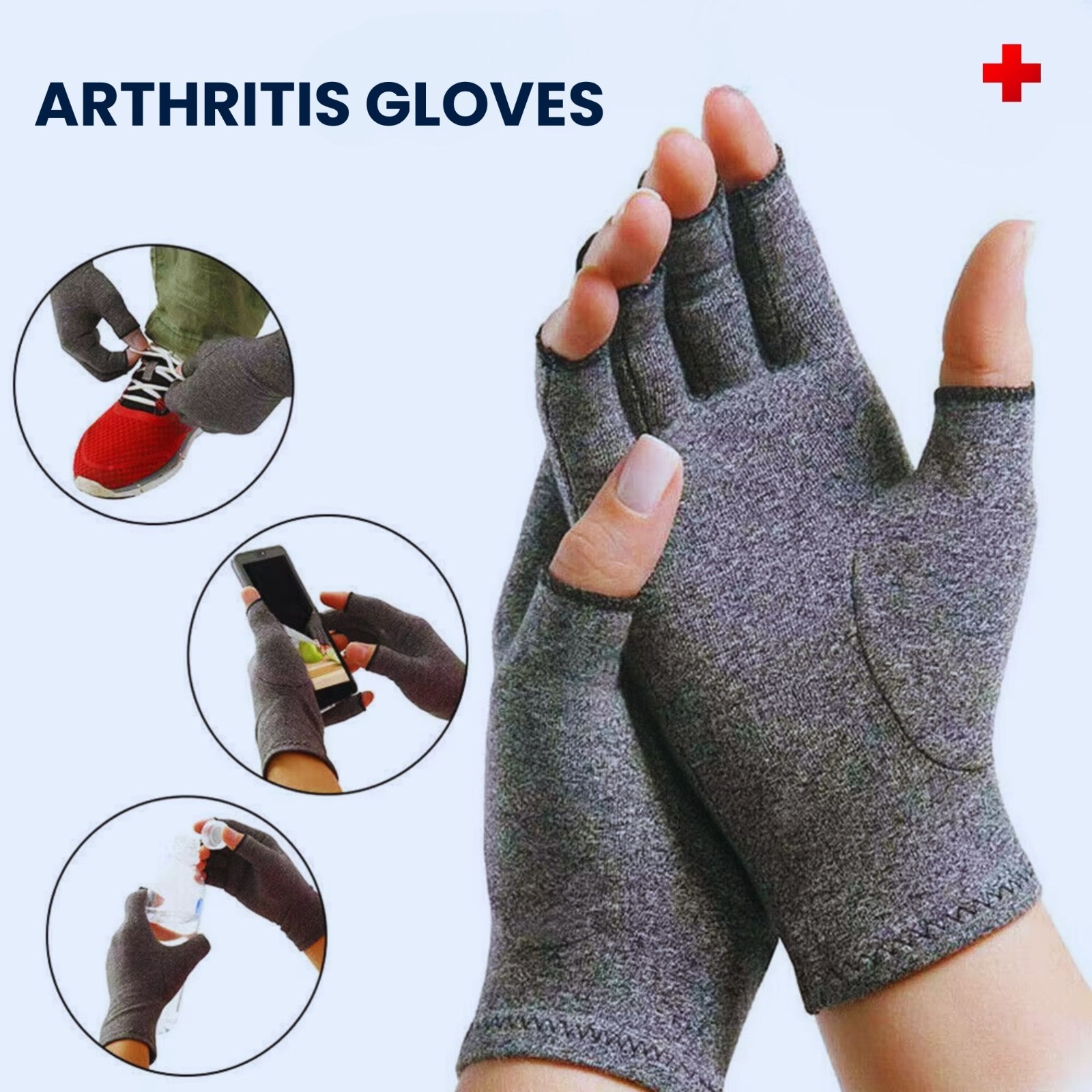1 Pair Arthritis Gloves Compression Hand Wrist Support Brace Pain Relief Therapy