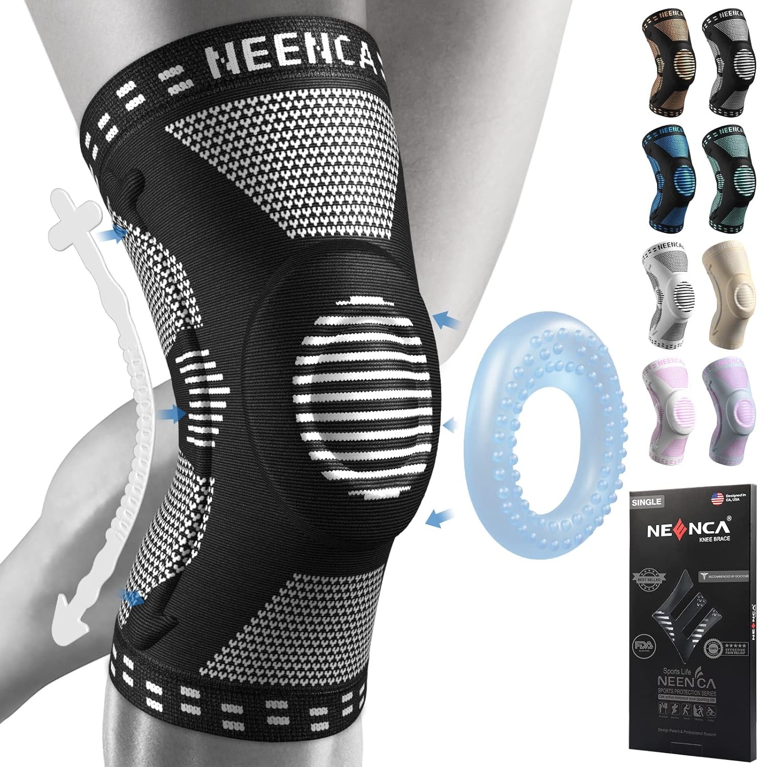 NEENCA Professional Knee Brace for Pain Relief, Medical Knee Support with Patell