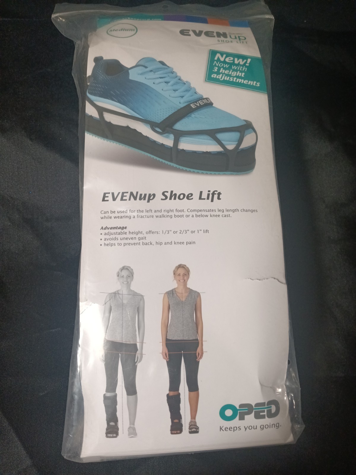 EvenUp Shoe Lift-Size Medium – Size 8.5 – 10.5 Mens or 9 – 11 Womens – Brand New