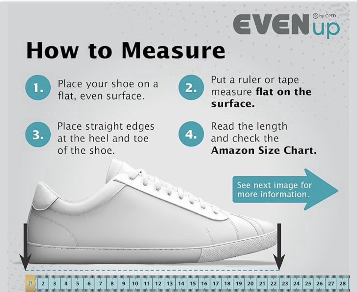 EVEN-Up Shoe Lift, OPED Adjustable Leveler Balancer Medium M 8.5-10.5 W 9-11 New