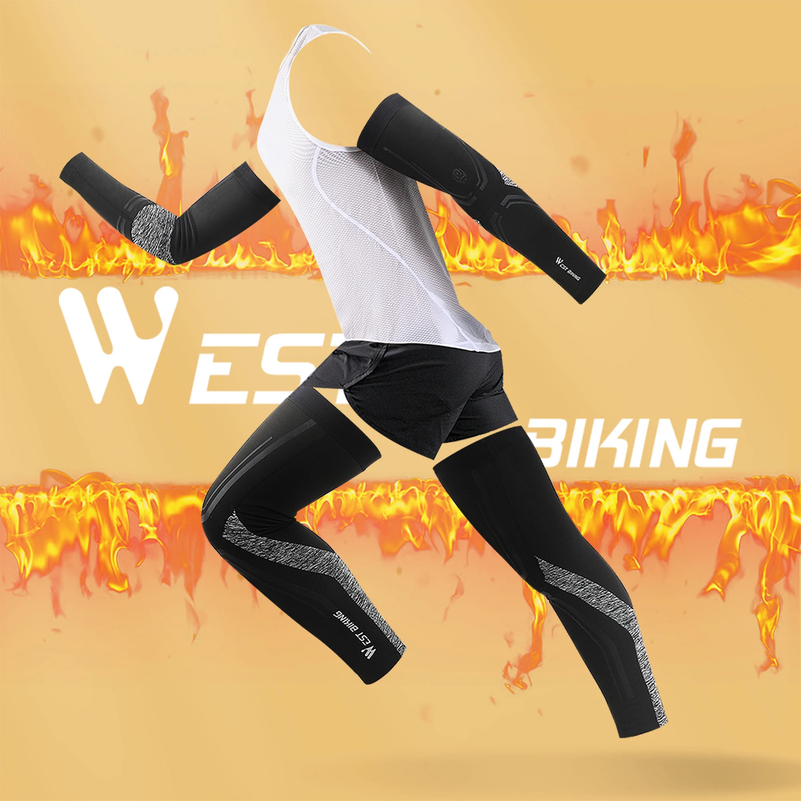 1Pair Autumn Winter Fleece Leg Warmer Running Cycling Windproof Arm