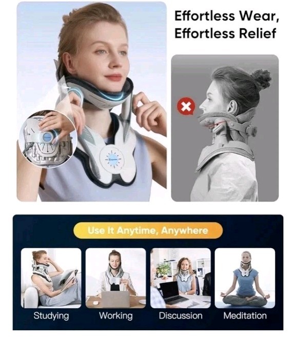 Cervical Neck Traction Device: Neck Stretcher for Cervical Pain Relief, Electric