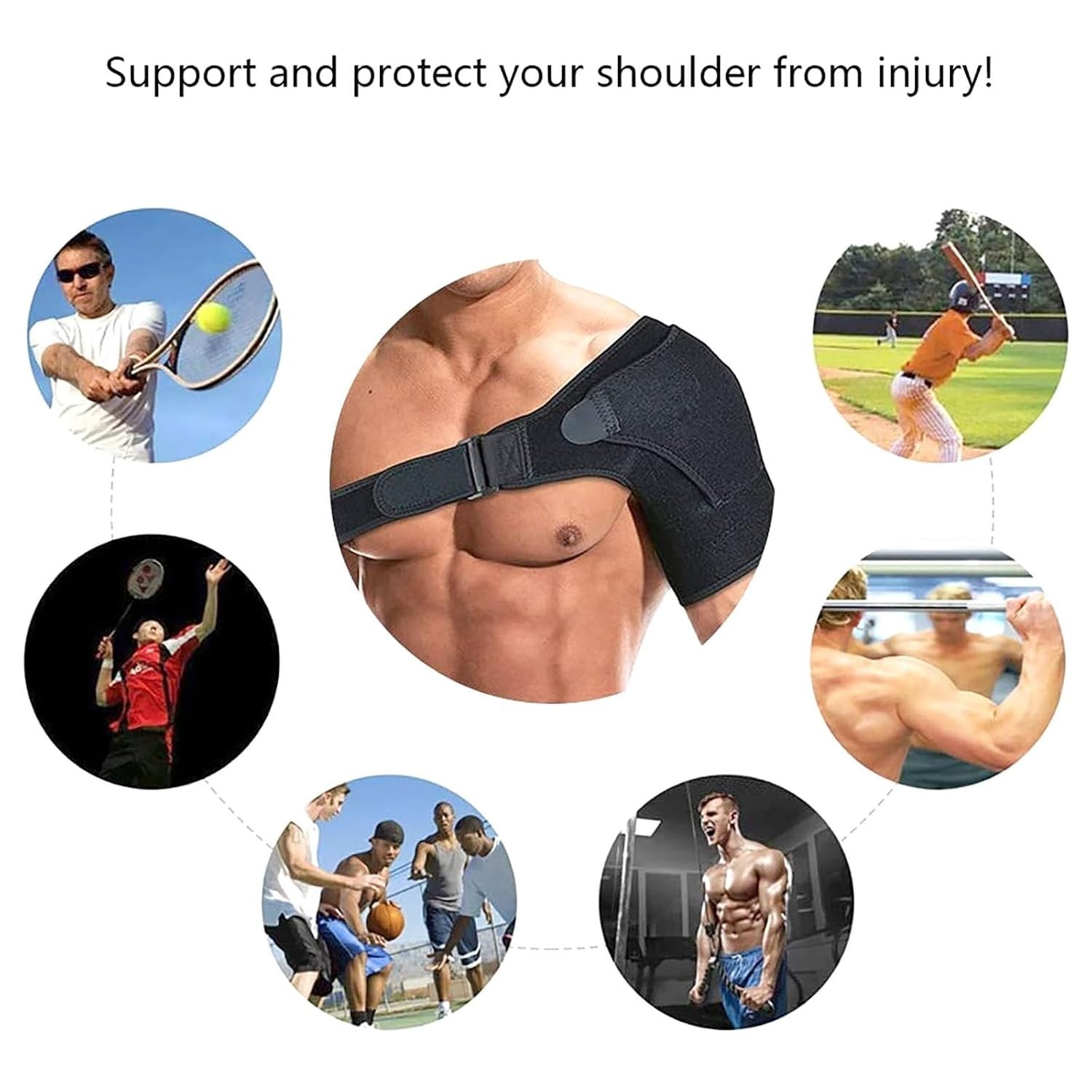 Adjustable Shoulder Brace for Small Size, Pain Relief Support for Active Adults