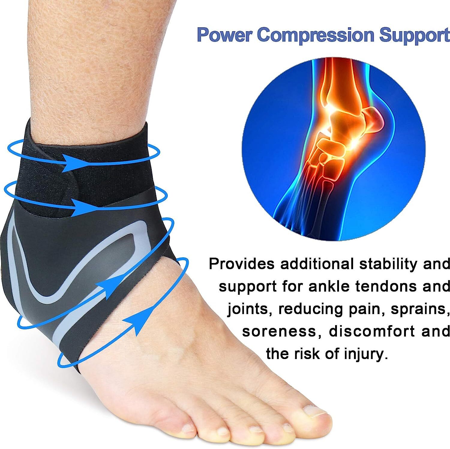 Ankle Brace Support Compression Elastic Plantar Fasciitis Pain Relief Foot Wrap