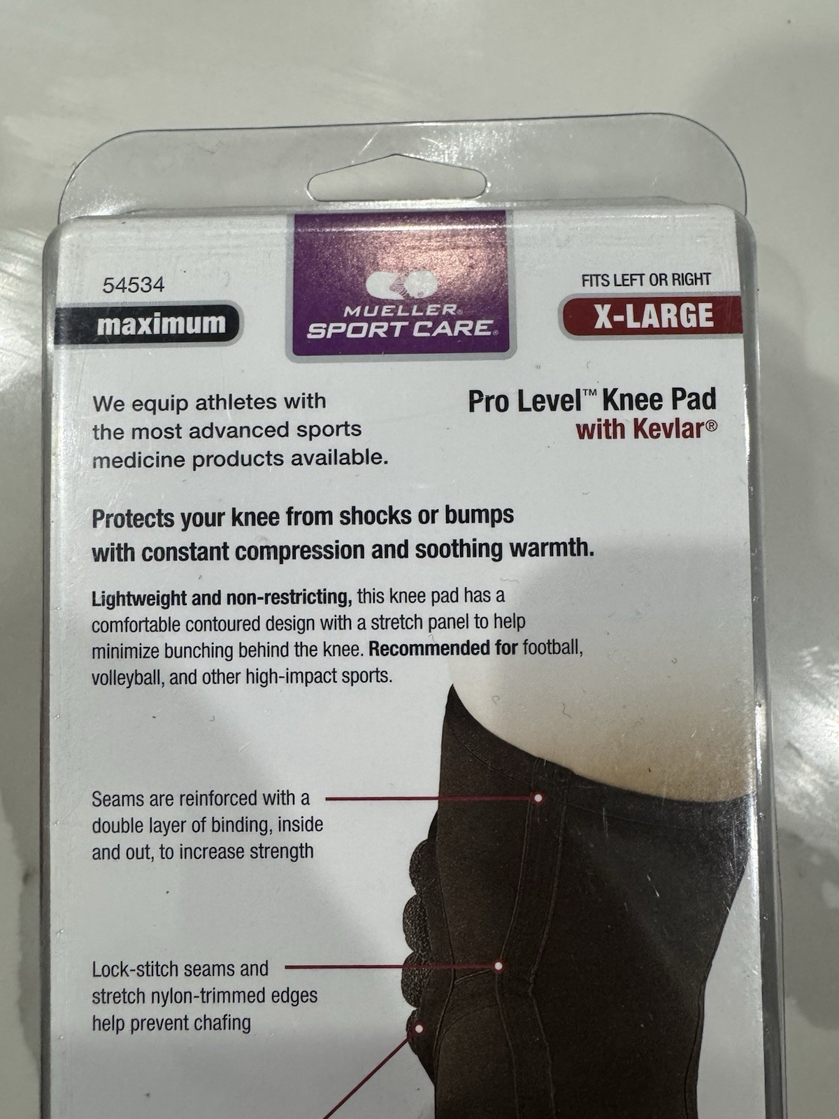 Mueller Pro Level Knee Pad With Kevlar XL