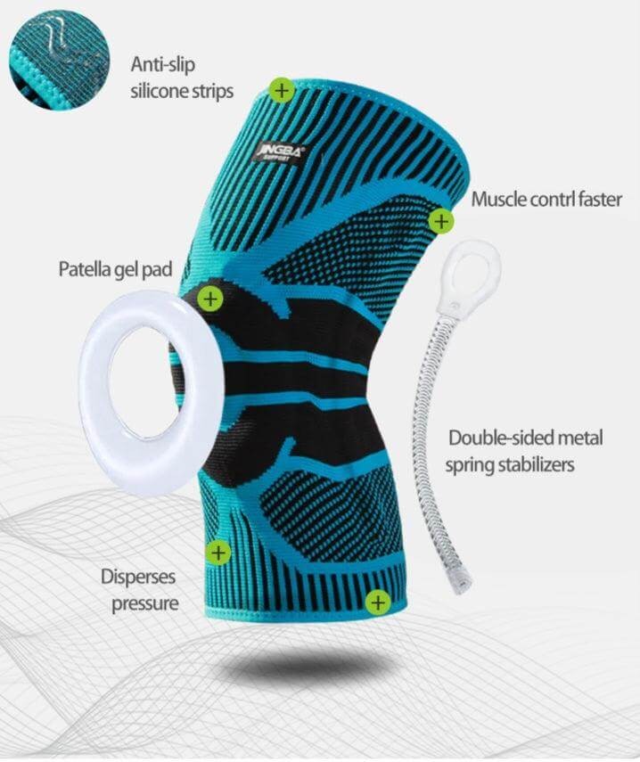 Pro Knee Compression Sleeve Braces with Side Stabilizers Patella Gel Pad for Gym
