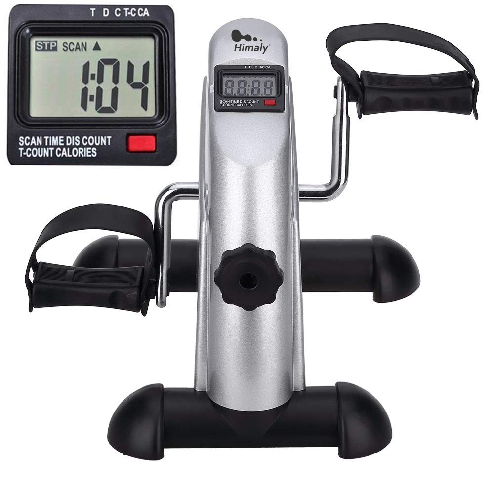 Mini Exercise Bike, himaly Under Desk Bike Pedal 1 Count (Pack of 1), Sliver