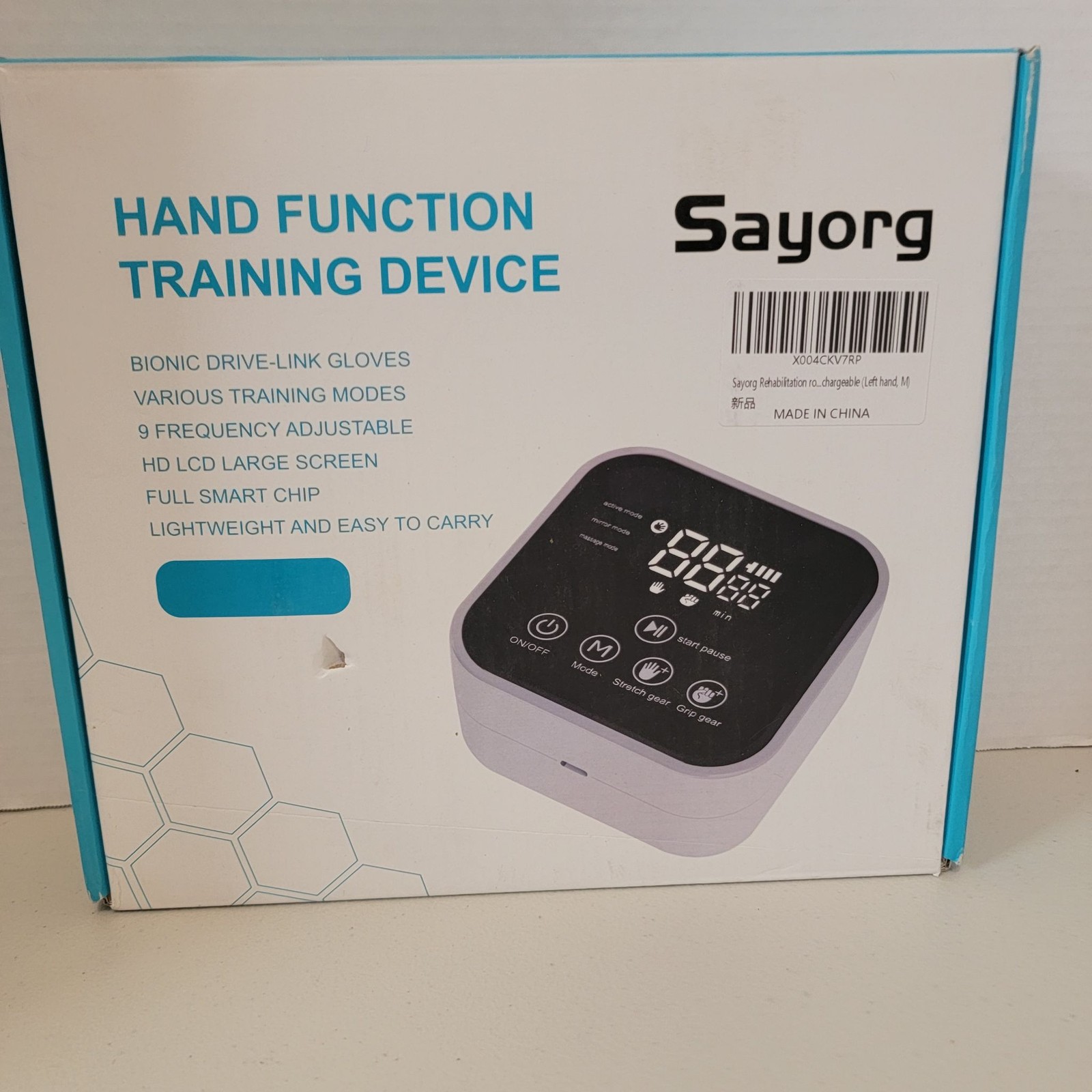 Sayorg Hand Function Training Device Rehab Bionic Gloves LED Rechargeable Unit
