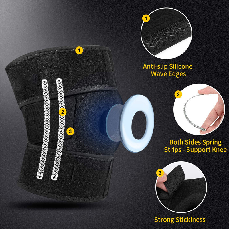 Knee Support Compression Open Patella Brace Joint Pain Relief Workout Sport Gym
