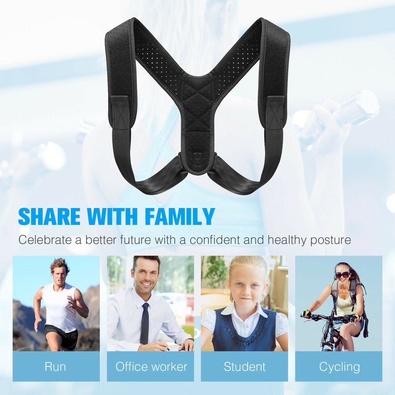 True Fit Posture Corrector Belt Adjustable Back Brace Straightener For Men Women