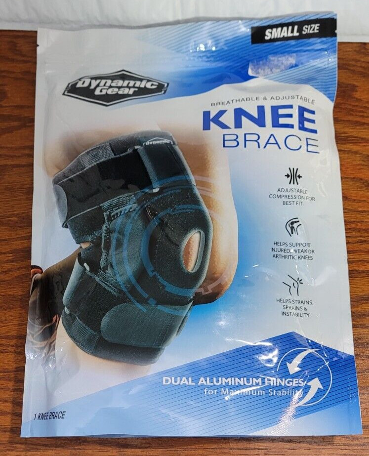 Knee Brace By Dynamic Gear Support Sleeve Dual Aluminum Hinges ~SMALL SIZE~