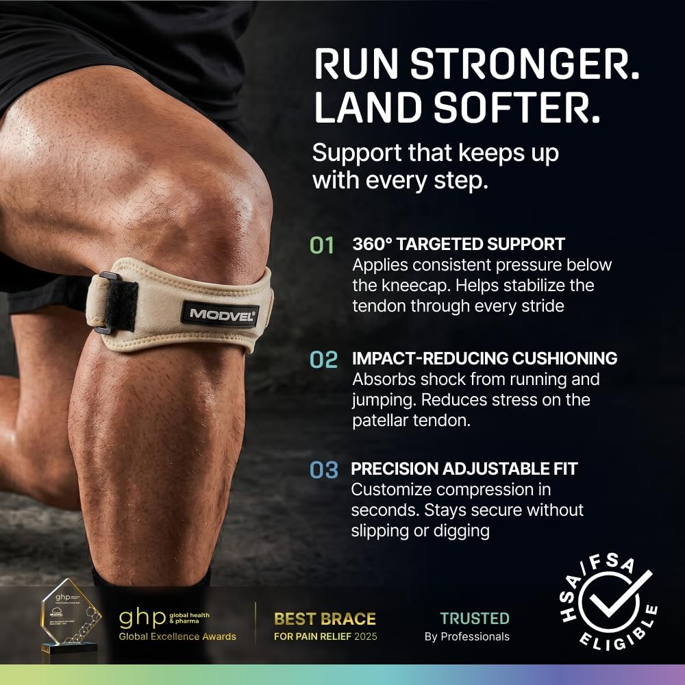 Knee Strap Patella Tendon Support Brace Band, One Size, 2-Pack