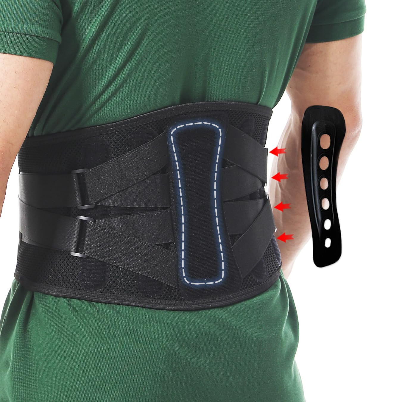 Back Brace for Lower Back Pain Men Women, Adjustable Knitted Back Support Belt w