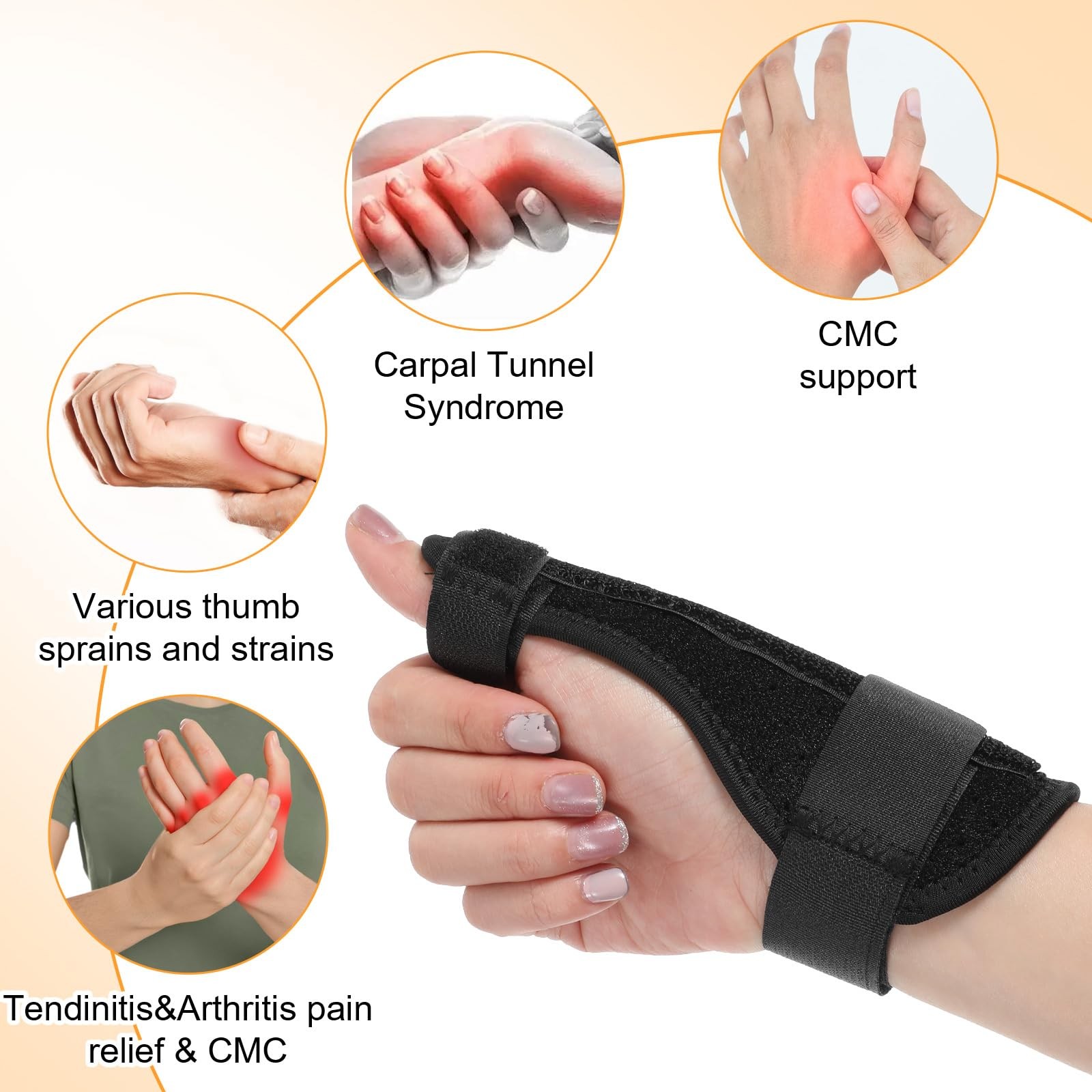 QFGasre Thumb Brace Finger Splints Spica Splint for Right and Left…