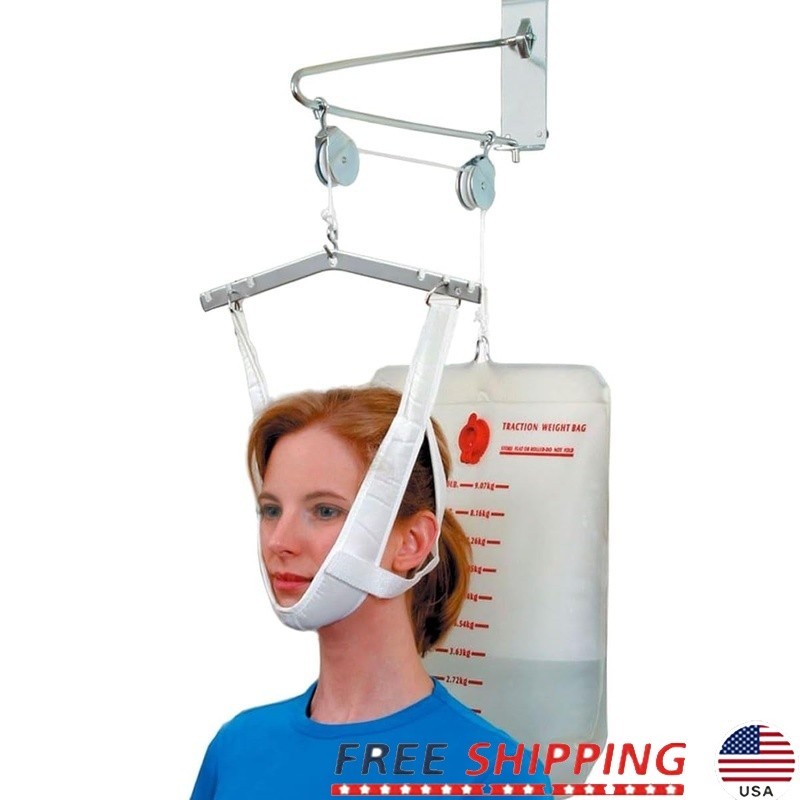 Cervical Traction Device Adjustable Neck Stretcher Pain Relief Home Use